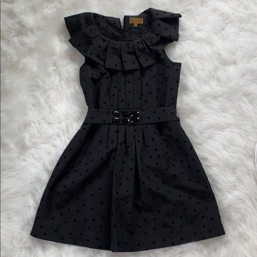 Nicole Miller black polka dot dress